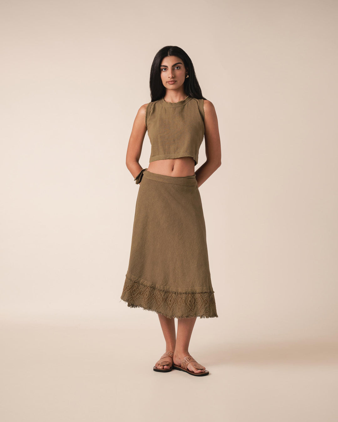 Havana Wrap Skirt - Masala Green