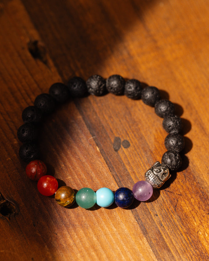 7 Chakras Lava Stone Beaded Bracelet